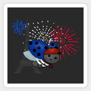 Bastille Day Ladybug, smile Sticker